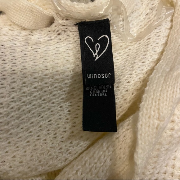 Windsor Sassy Striped Lattice Back Knit Sweater Size Small - Picture 8 of 10